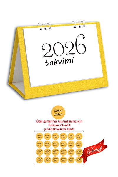 cabuk baskı 2026 Takvim, 2026 Güzel Sözler Masa Takvimi 2026 Üçgen Takvim, 2026 Spiralli Masa Takvimi Sarı