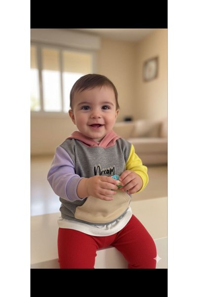 Mcrkids Kapüşonlu Kanguru Cepli 2ip KIZ Çocuk Düz Renk Eşofman Takımı
