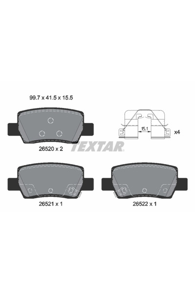 TEXTAR Set Placute Frana Frana Disc Hyundai Elantra 5/Elantra 7 Limuzina/Kona...