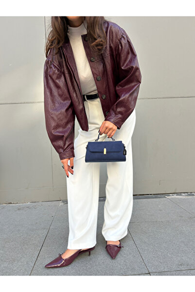 Night Larry Model Navy Blue Women's Hand and Shoulder Bag