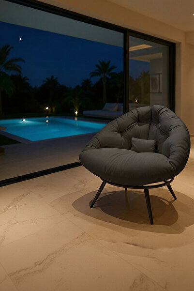 AVYNA Chic Modern Berjer | Tay Tüyü Kumaşlı Ergonomik Tekli Koltuk | Kitap Ok...