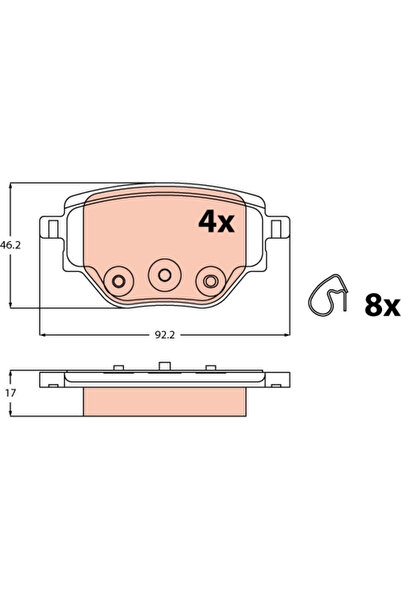 TRW Set Placute Frana Frana Disc Peugeot 208 2