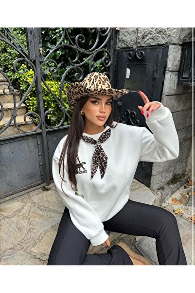 Butik 3 İPLİK LEOPAR DETAYLI SWEAT