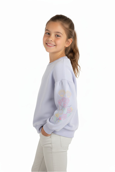 Kyron Κοριτσίστικο φούτερ με μωβ κέντημα