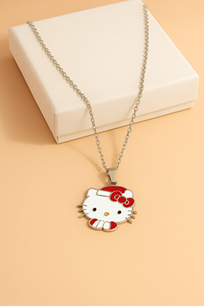 MakeWell Hello Kity Tasarımlı Çocuk Genç Kolyeleri Arkadaşlık Kolyesi
