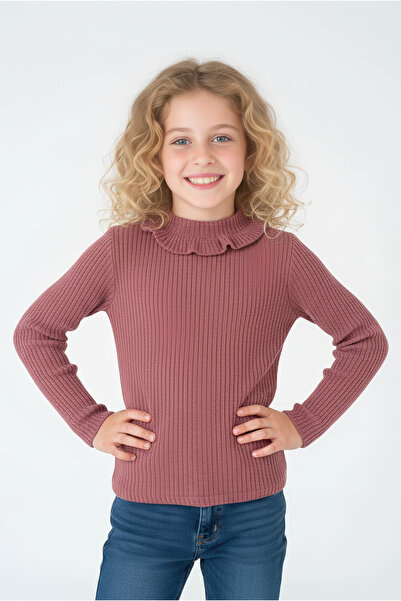 Kyron Kız Çocuk Bordo Uzun Kollu Triko Kazak