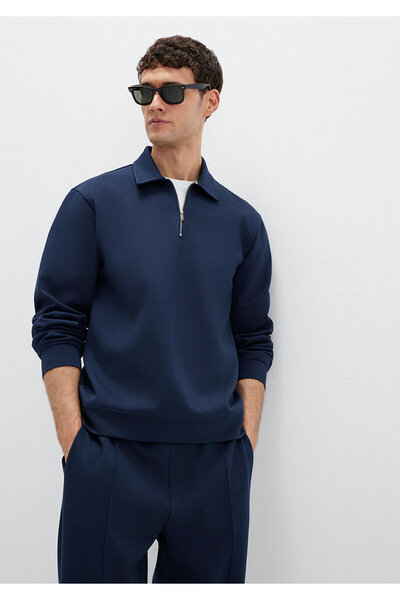 Mavi Φούτερ με ημι-φερμουάρ σε μπλε ναυτικό χρώμα 0S10382-80872