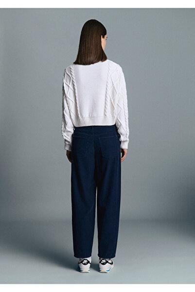 Mavi Navy Blue Velvet Trousers 1011174-80729