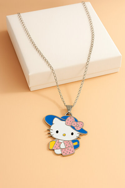 MakeWell Hello Kity Tasarımlı Çocuk Genç Kolyeleri Arkadaşlık Kolyesi