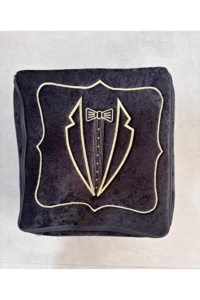 Mustgross Çeyizlik Hurç, Kadife Gold Işlemeli Tekli Bohça Nişan Gelin Damat Hurcu