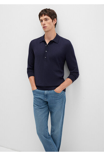 Mavi Μάλλινο πουλόβερ με κουμπιά σε μπλε ναυτικό χρώμα 0710382-70490