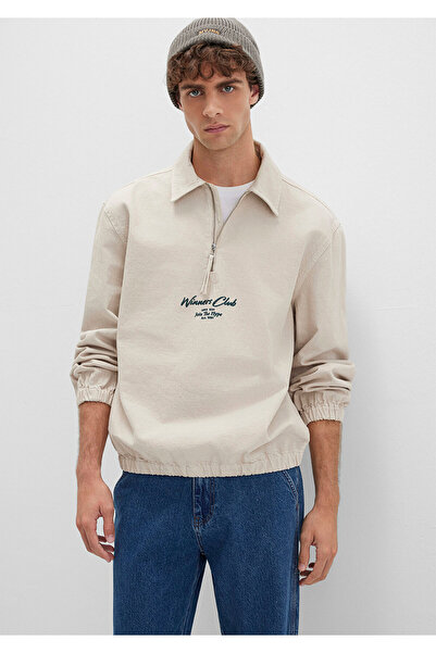 Mavi Semi-Zip Ecru Shirt 0211784-81202