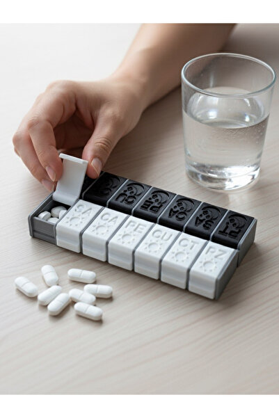 Genel Markalar Haftalık Günlük Sabah Akşam İlaç Saklama Kutusu