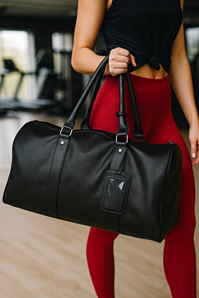 CANARİS حقيبة رياضية جلدية، حقيبة سفر، حقيبة سفر مع حجرة للأحذية، حزام لليد و...