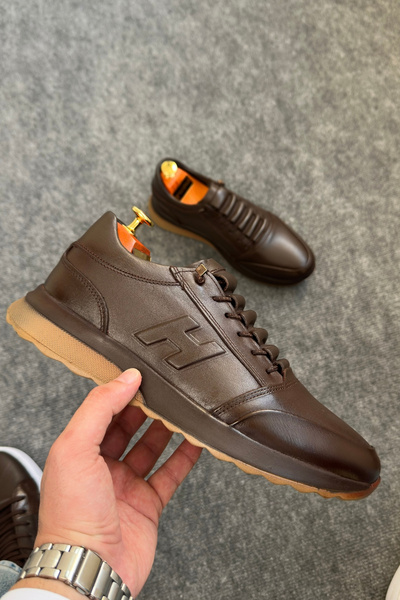 Greyybull Shoes Hnědá kožená pánská sportovní obuv