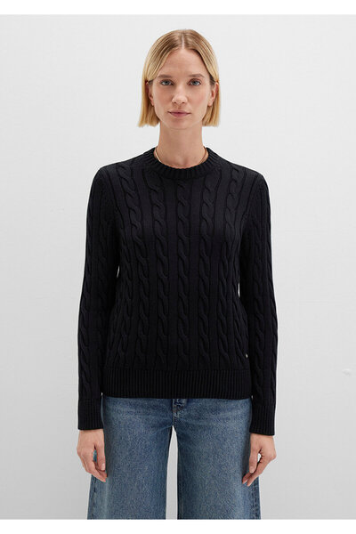 Mavi Silk Blend Crew Neck Black Sweater S Slim Fit / Slim Fit 1710721-900