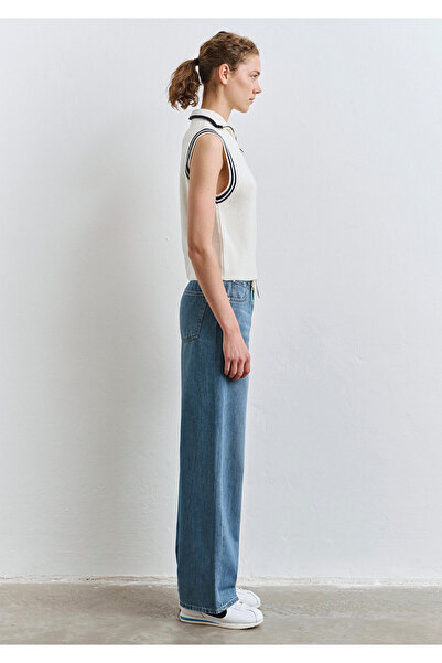 Mavi Semi-Zip Ecru Sweater Slim Fit / Slim Fit 1710698-70057