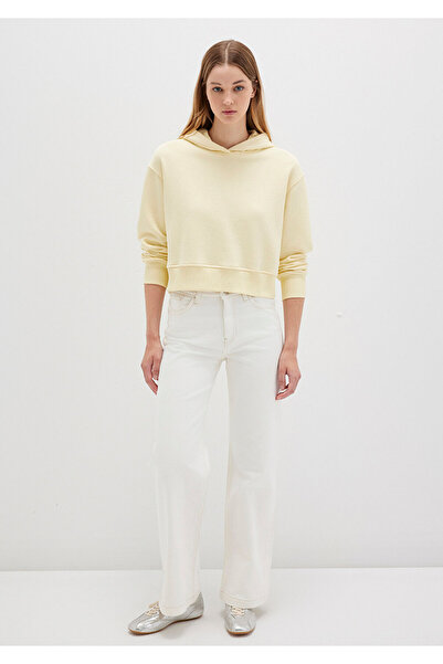 Mavi Kapüşonlu Sarı Sweatshirt 1S10386-71187