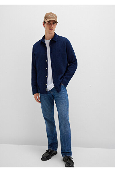 Mavi Πλεκτό πουκάμισο σε μπλε ναυτικό χρώμα Regular Fit / Normal Cut 0211681-18790