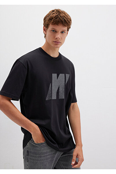 Mavi Μπλουζάκι με στάμπα Pro Logo Μαύρο Loose Fit / Loose Comfortable Cut 0613086-900