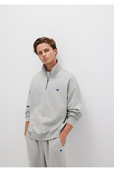 Mavi Graues Sweatshirt mit halbem Reißverschluss 0S10416-80018