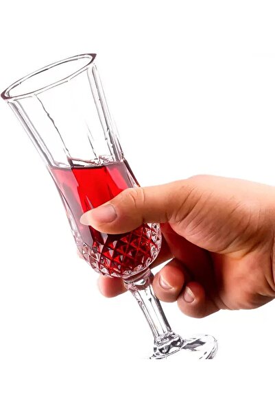 YNSK 6'lı Şeffaf Kristal Flüt Bardak, Kadeh