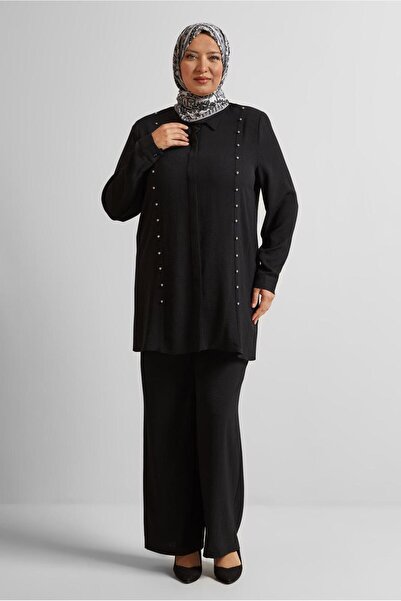 Alvina Beaded Detail Plus Size Pants Suit 20731