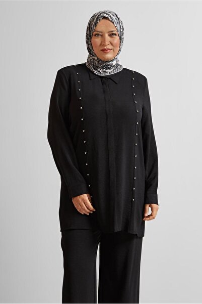 Alvina Beaded Detail Plus Size Pants Suit 20731