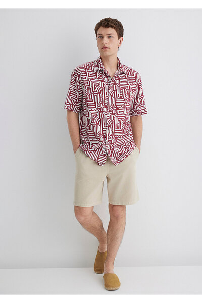 Mavi Cămașă imprimată Burgundy Loose Fit / Loose Comfortable Cut 0211536-89926