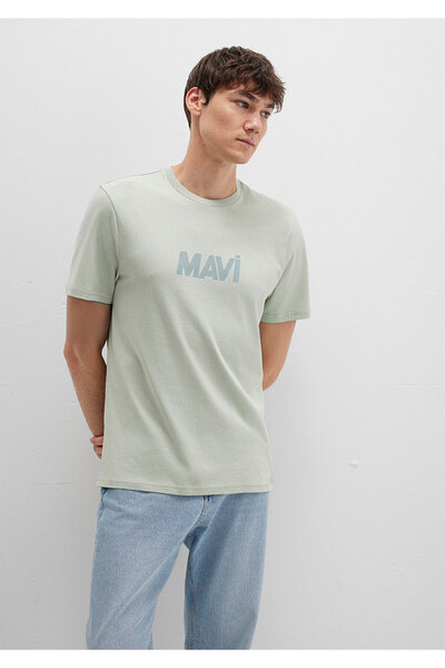 Mavi Λογότυπο με στάμπα πράσινο μπλουζάκι κανονική εφαρμογή / κανονική κοπή 0612896-83995