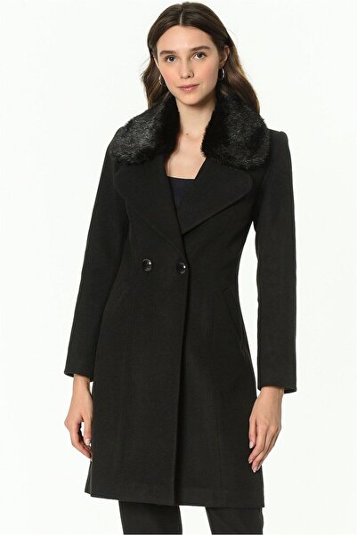 Dewberry Z6643 Coat-Black