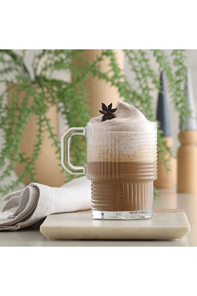 LAV Helen Glass Mug for 6 People 270 ml with Handle (Coffee/Tea Cup)