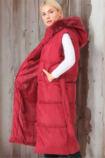 Dewberry Z6744 VESTĂ-ROȘU CLAR BORDO