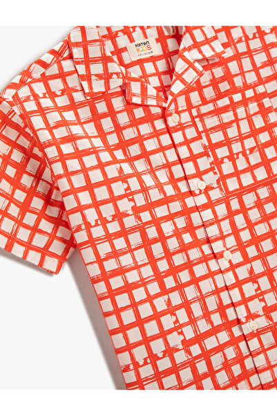 Koton Kockás rövid ujjú ing zseb pamut