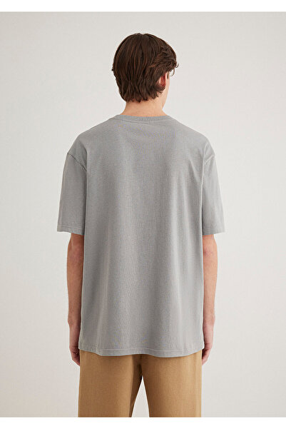 Mavi Bedrucktes graues T-Shirt mit lockerer Passform / lockerer, entspannter Passform 0612308 -70098