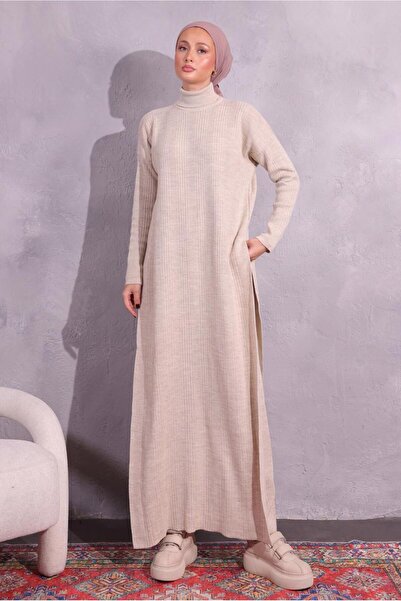 TRENDTESETTÜR KADIN BEJ (TAŞ) PANTOLONLU TRİKO TAKIM T 8809