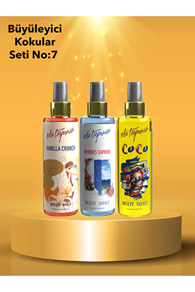 Eda Taşpınar Büyüleyici Kokular Seti.no.7 Vanilla Vanilya & Mykonos & Coco Body Mist 200 ml (EGX62-EGY0019-EGX26)