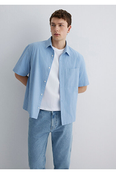 Mavi Gömlek Oversize / Geniş Kesim 0211487-83767