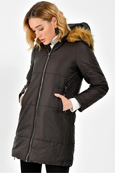Dewberry Z6590 Coat-Brown