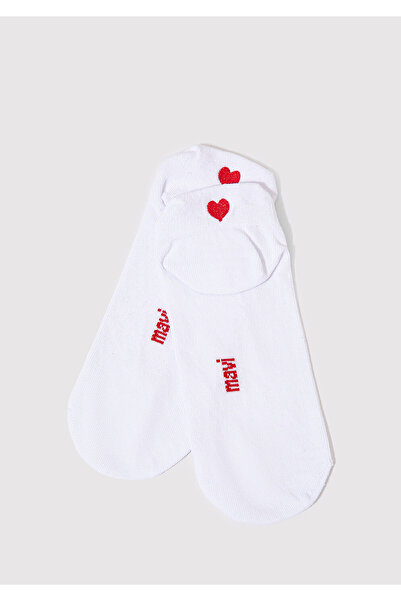 Mavi Weiße Booties-Socken mit Herzen 1913165 -620