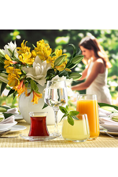 LAV Lal Cam Dowry Set of 30 (6 Tea Cups, 6 Tea Saucers, 6 Glasses, 6 Soft Drink Glasses, 6 Whiskey Glasses)