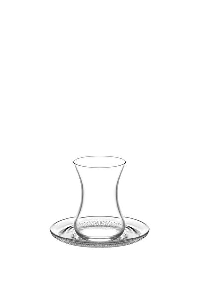 LAV Buket Glass Tea Set for 6 People 135 ml (6 Tea Cups, 6 Tea Saucers)