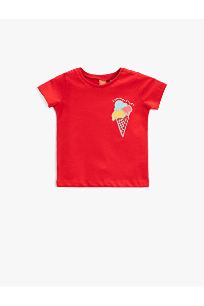 Koton Памучна тениска с къс ръкав със сладолед