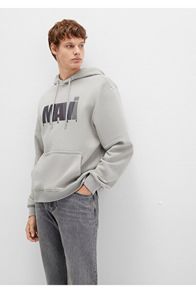 Mavi Jeans-Logo-bedrucktes graues Sweatshirt 0s10199-70093