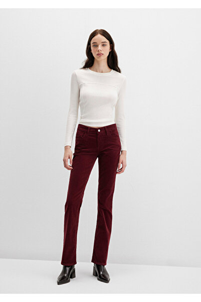 Mavi Molly Bordo Kadife Pantolon 1013689467