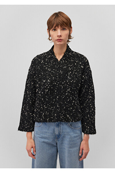 Mavi V Yaka Siyah Kazak Loose Fit / Bol Rahat Kesim 1710577-900