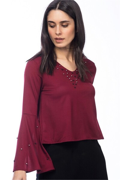Dewberry Woman's Burgundy Blouse -2160001Z6215