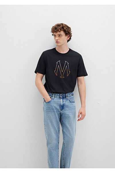 Mavi Schwarzes T-Shirt mit Logo-Print, normale Passform 0610635 -900