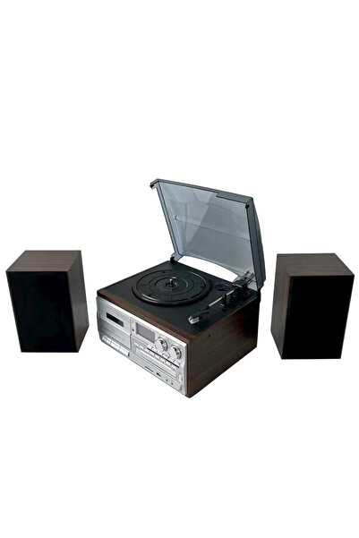 Knstar KN-120 Kumandalı Hoparlörlü Bluetoothlu CD'li Kaset Usb Radyo Özellikli Pikap