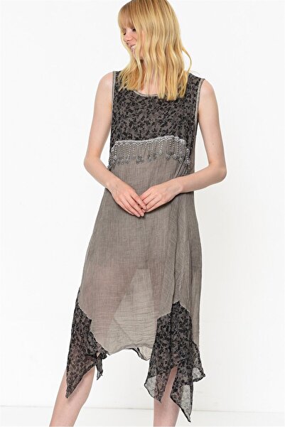 Dewberry Z6482 Dress-Beige